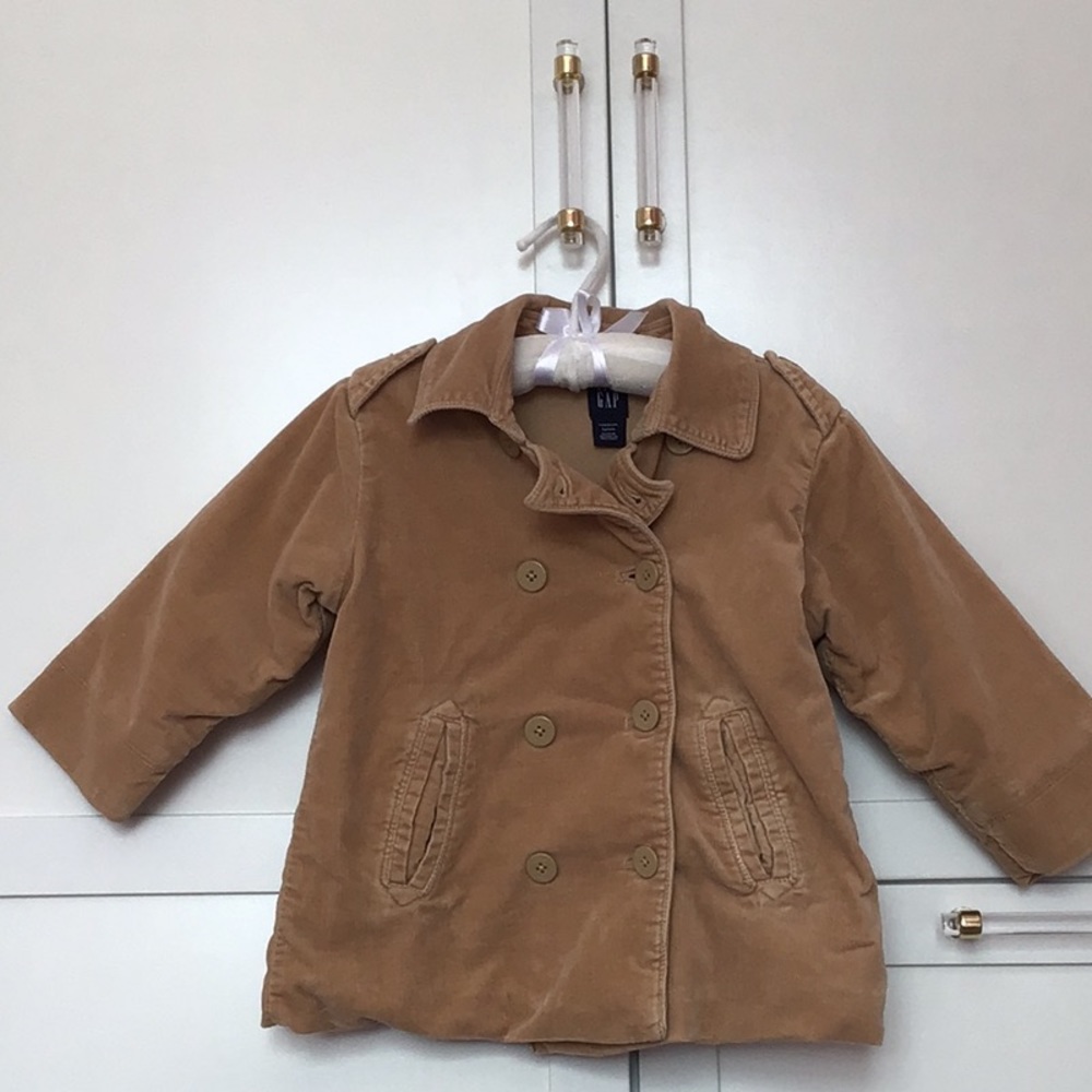 GAP Corduroy Peacoat Stretch Tan Jacket sz 3T